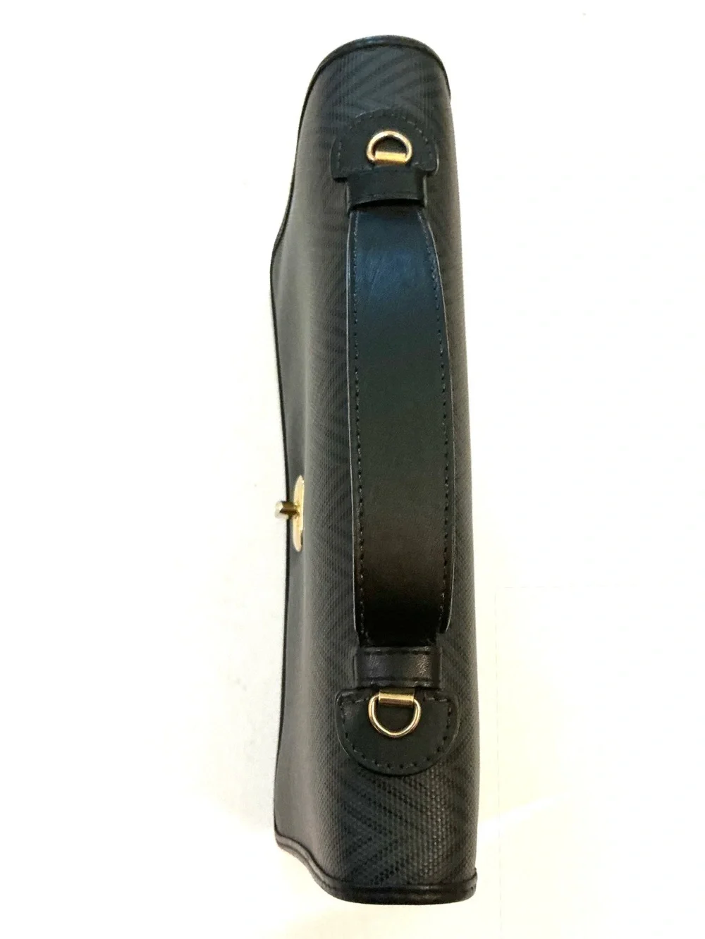 MARK CROSS Black Signature Herringbone Motif Bag with Leather Top-Handle